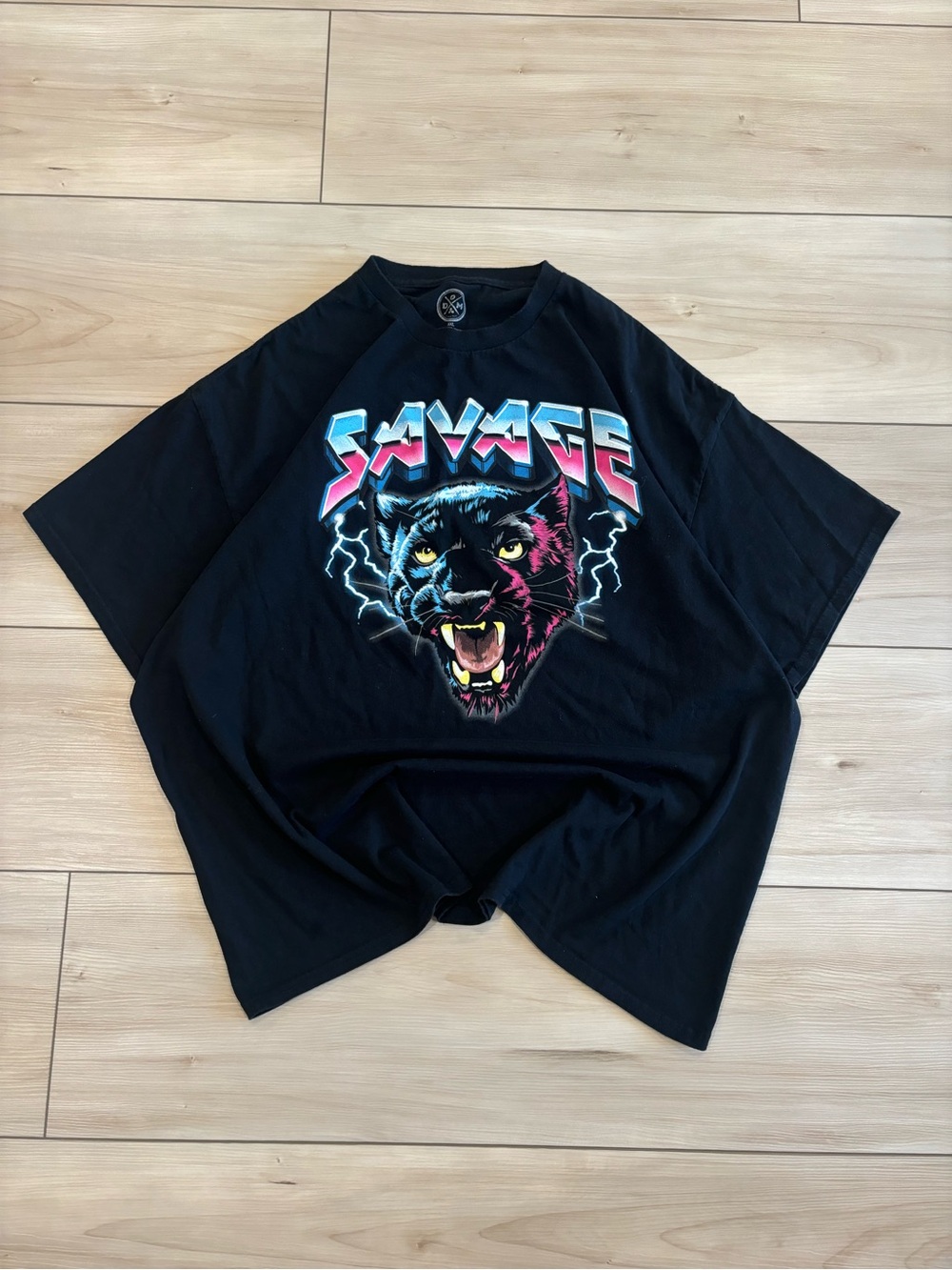 DOMRebel Savage Y2K grunge streetwear Black panther Graphic Short Sleeve Tee